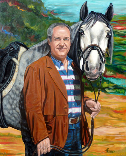 Ismael y Centinela Oil Canvas Portrait