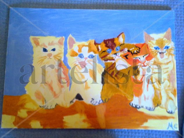 Gatos Oil Canvas Animals