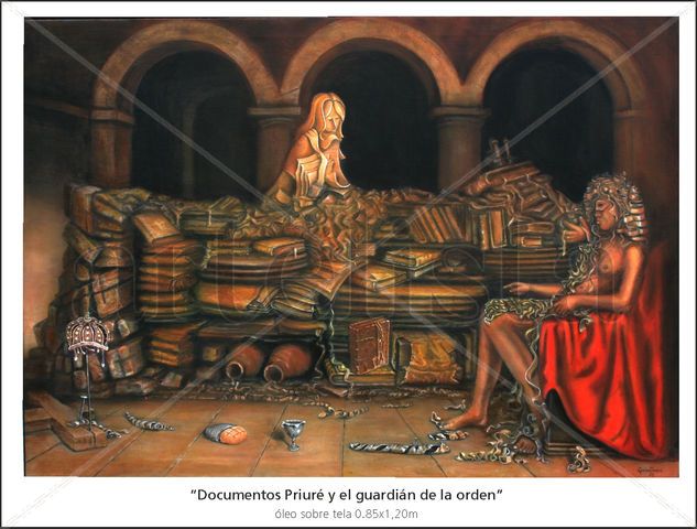 Documentos Priuré y el guardian de la orden" Oil Canvas Figure Painting