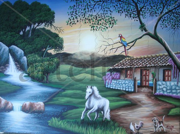 casas viejas de costa rica. Acrylic Canvas Landscaping