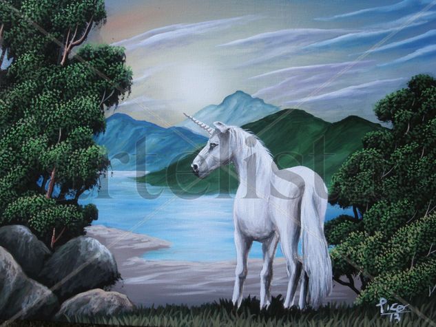 EL CABALLO DETROYA.. Acrylic Canvas Landscaping