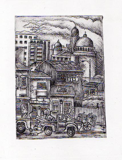 Barrio con iglesia...