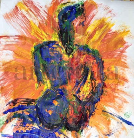 Contraluz de amor Acrylic Card Nude Paintings