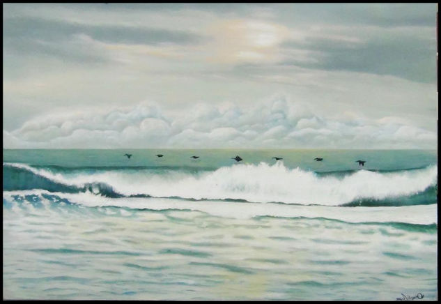 Playas de Villamil Mixed media Canvas Marine Painting