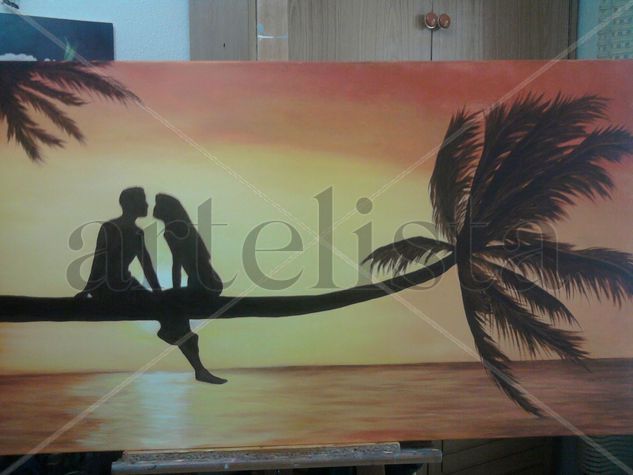 atardecer Oil Canvas Marine Painting