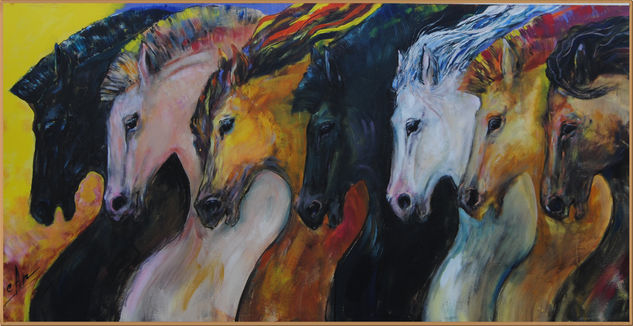 caballos celtas I Acrylic Canvas Animals