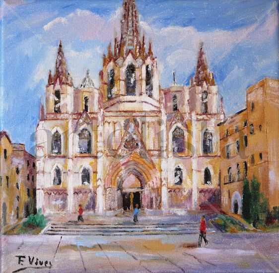 Catedral de Barcelona Oil Canvas Landscaping