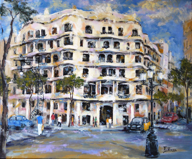 La Pedrera de Gaudi de Barcelona Oil Canvas Landscaping