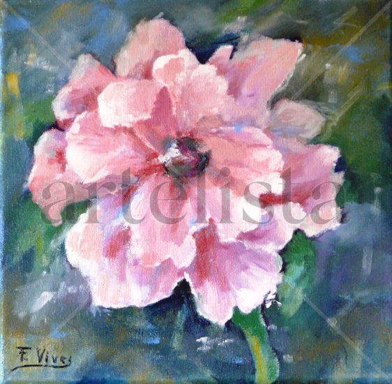 Flor rosa Oil Canvas Floral Painting