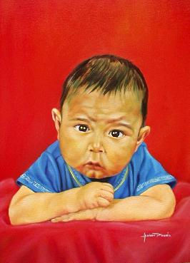 bebe Oil Canvas Portrait