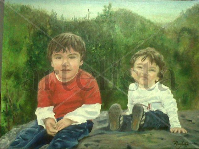 Niños Óleo Lienzo Retrato