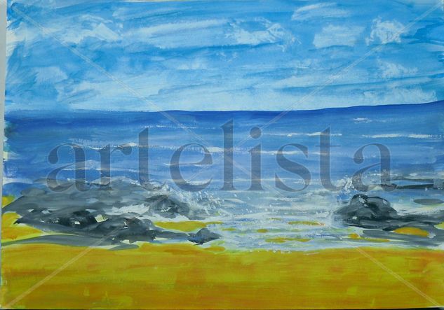 MAR CANTABRICO Watercolour Paper Marine Painting