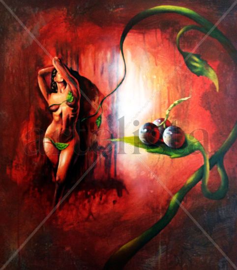 Tímida pero Sexual Acrylic Canvas Nude Paintings