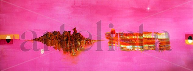 Atardecer fusia Oil Canvas Marine Painting