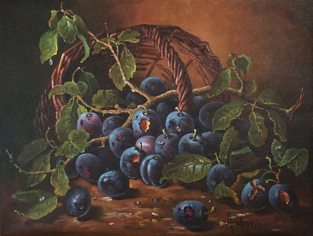 Plums Oil Canvas Still Life Paintings