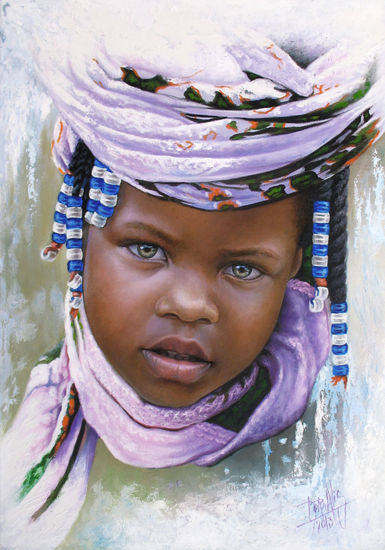 Niña de África 68 Óleo Lienzo Retrato