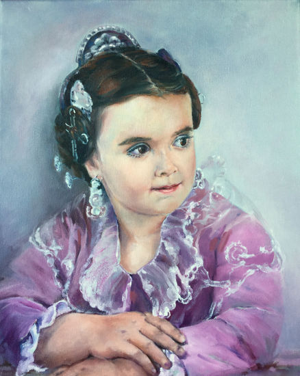 Retrato, Amapola Herrera Oil Canvas Portrait