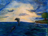 Delfines al ocaso