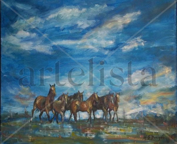 de regreso Oil Canvas Animals