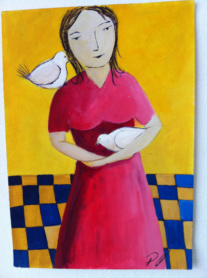 nina Acrylic Paper Figure Painting