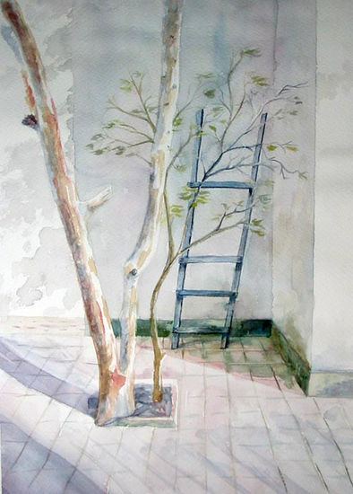 escalera a ningun lado Watercolour Paper Landscaping