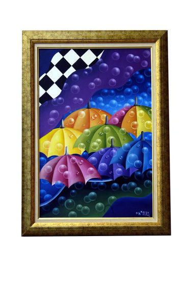 lluvia de colores Óleo Lienzo Figura