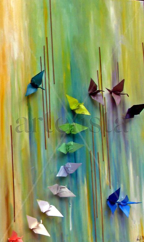 Origamis in Blue