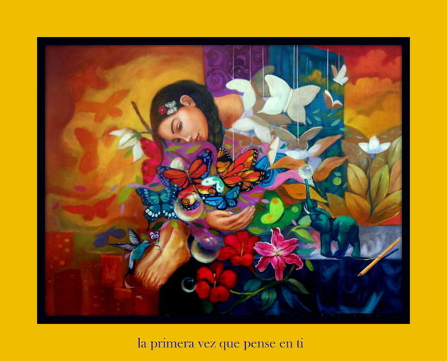 la primera ves que te vi Oil Canvas Figure Painting