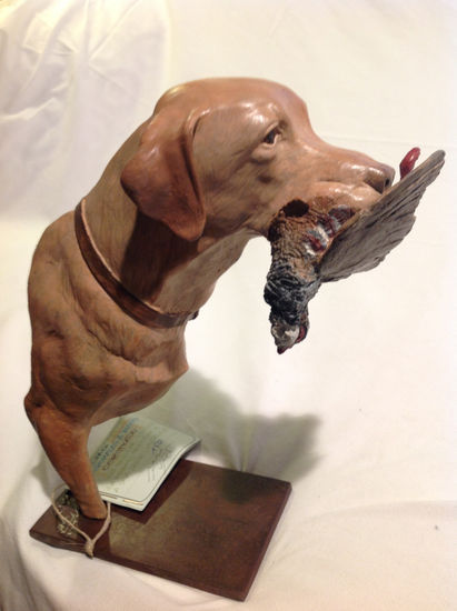 Labrador retriever con perdiz Bronce Figurativa