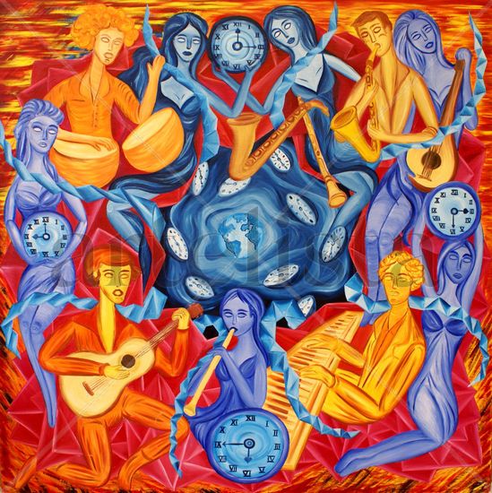 CANCIONES & MOMENTOS Oil Canvas Figure Painting