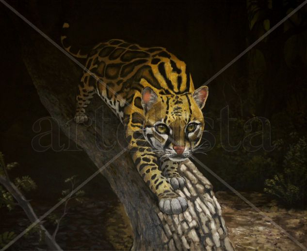 Ocelote en MET Media Mixta Lienzo Animales