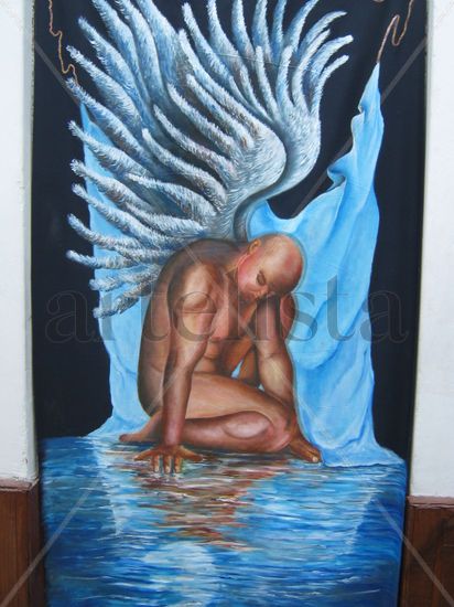 angeles caidos Acrylic Textile Nude Paintings