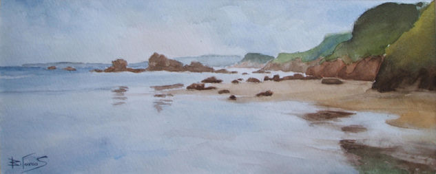 Playa El Reguero. Castrillón. Asturias Watercolour Paper Marine Painting