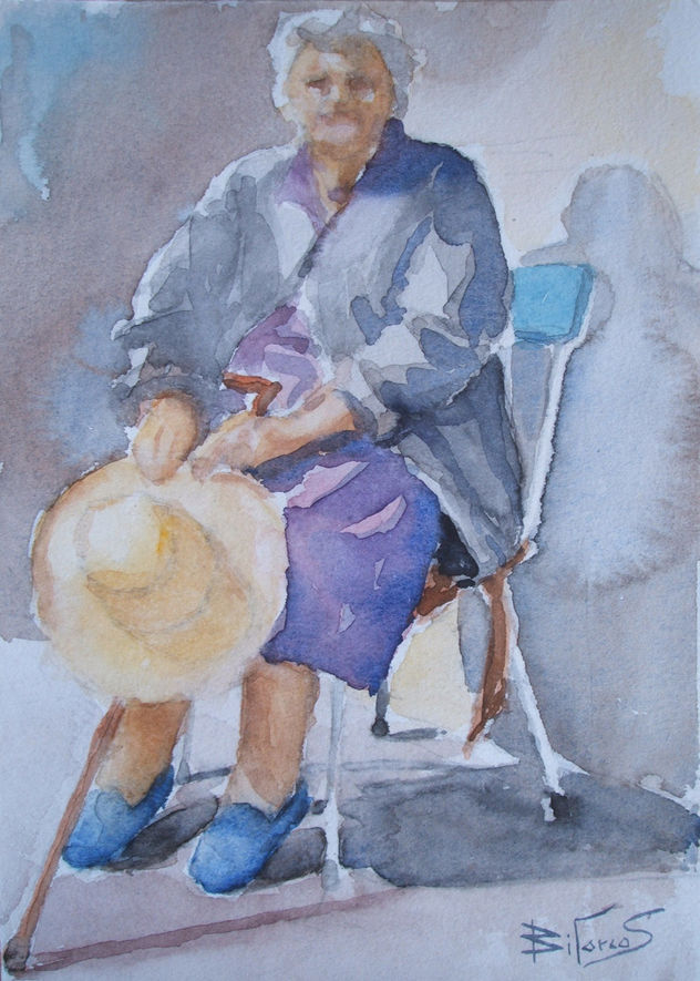 Anciana al sol