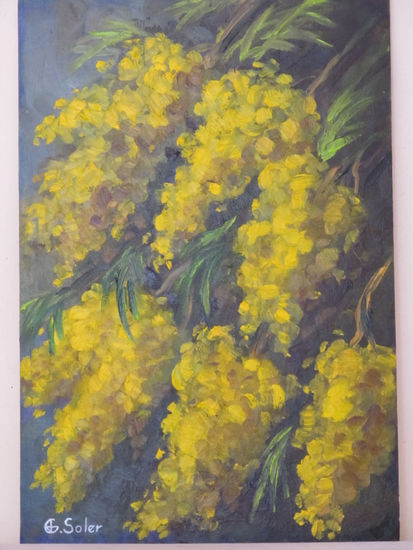 mimosas Oil Card Floral Painting