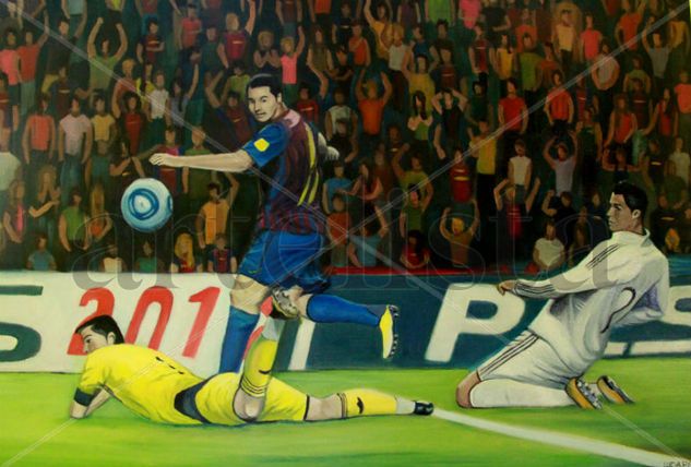 Gol de Messi Oil Canvas Sports