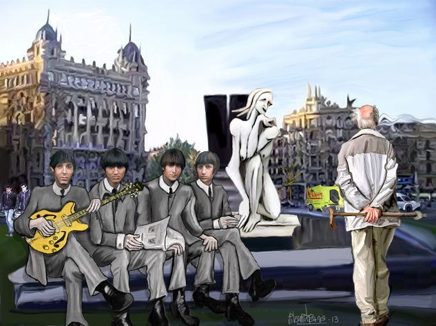 The Beatles en Plaza Cataluña Barcelona 