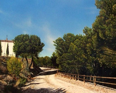 Subida a San Quilez Óleo Lienzo Paisaje