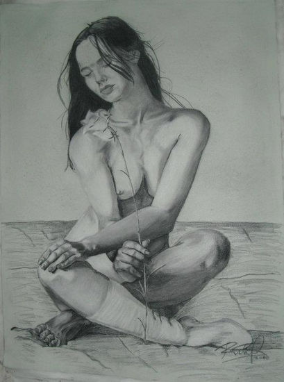 Desnudo con nardo Pencil