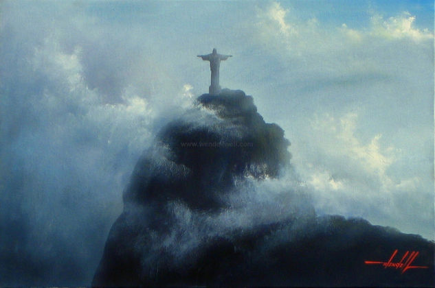 Cristo redentor e Corcovado no Rio de Janeiro 2 Oil Canvas Landscaping