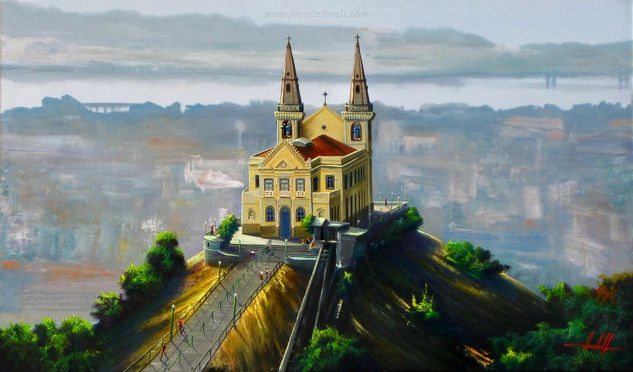 Igreja da Penha no Rio de Janeiro Óleo Lienzo Paisaje