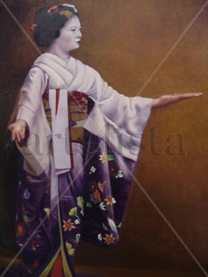 Geisha Oil Canvas Figure Painting