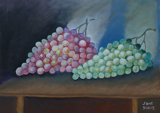 Raïm rosat i blanc Oil Canvas Still Life Paintings