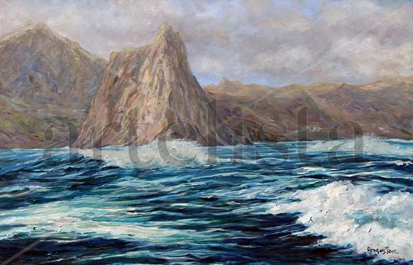 Marejada en Anaga Oil Canvas Marine Painting