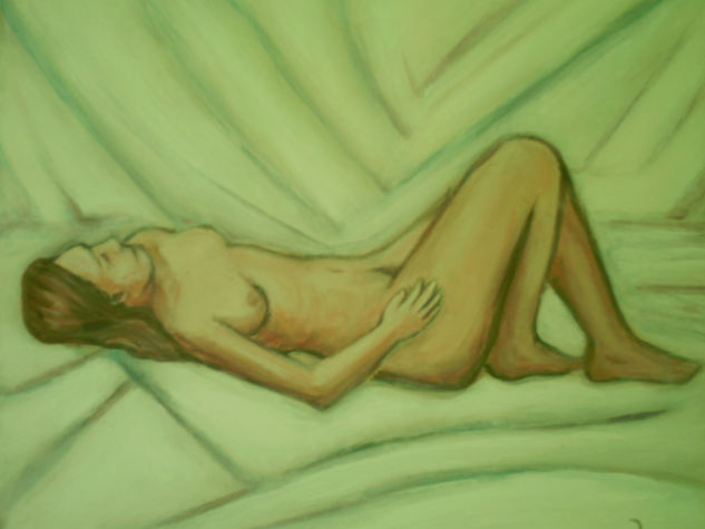 desnudo, Claudia montesinos, constitución, chile. Acrylic Canvas Nude Paintings