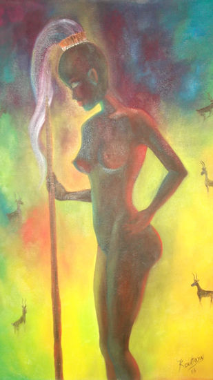 PRINCESA AFRICANA Oil Canvas Nude Paintings