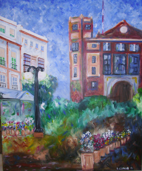 Plaza de las flores Acrylic Canvas Landscaping