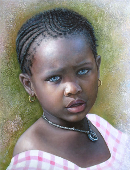 Niña de África 69 Oil Canvas Portrait