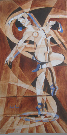 MOVIMIENTO SENSUAL -1 Oil Textile Figure Painting