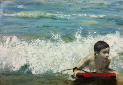 Nicolás sobre olas